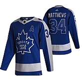 Toronto Maple Leafs 34 Auston Matthews Blue Adidas 2020-21 Reverse Retro Alternate Jersey Dzhi,baseball caps,new era cap wholesale,wholesale hats